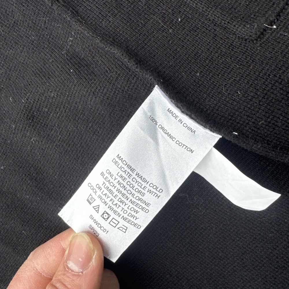 Quince Women Cotton Cocoon Coat Black Outerwear L NICE! Pea Coat - Picture 11 of 12